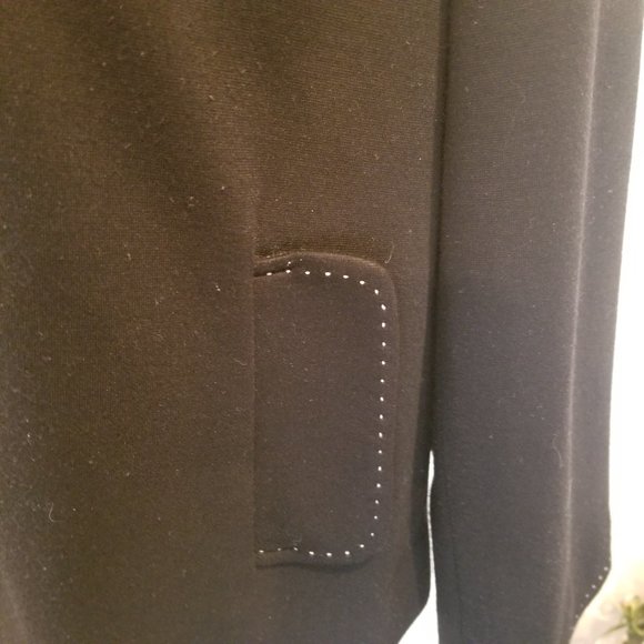 WILLI SMITH BLACK CROPPED JACKET WITH WHITE TOP STITCHING SIZE L - Picture 4 of 5